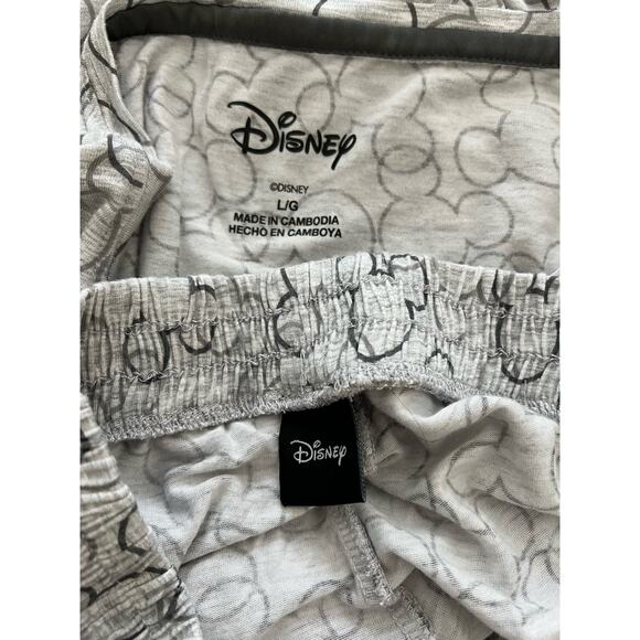 Disney Mickey Mouse Silhouette Heather Gray short sleeve tee shorts pj set - Picture 6 of 6